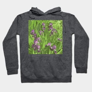 Purple irises digitally painted Hoodie